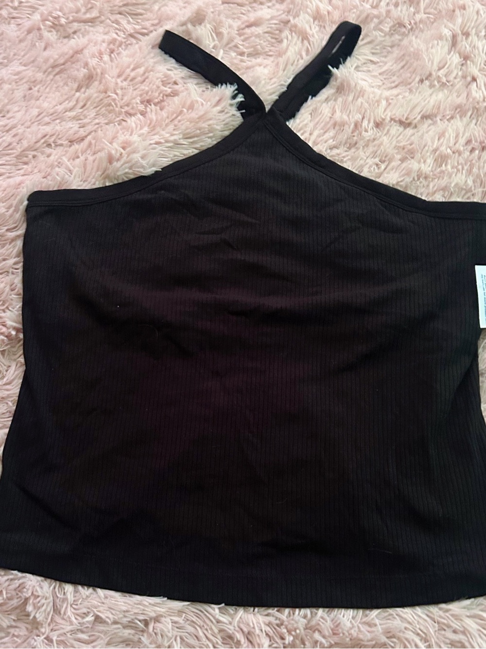 Women’s Old Navy Black Ribbed Asymmetrical Strap Tank Top size XXL. Brand New❤️